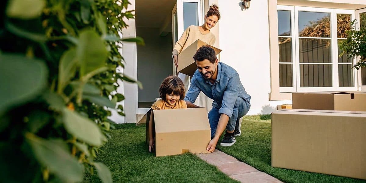 A young family moving into their first home in New Jersey