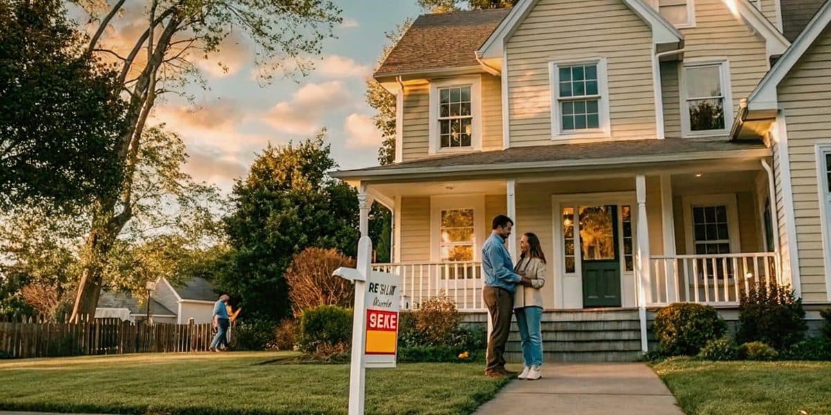 A welcoming suburban New Jersey home with a sold sign in the front yard
